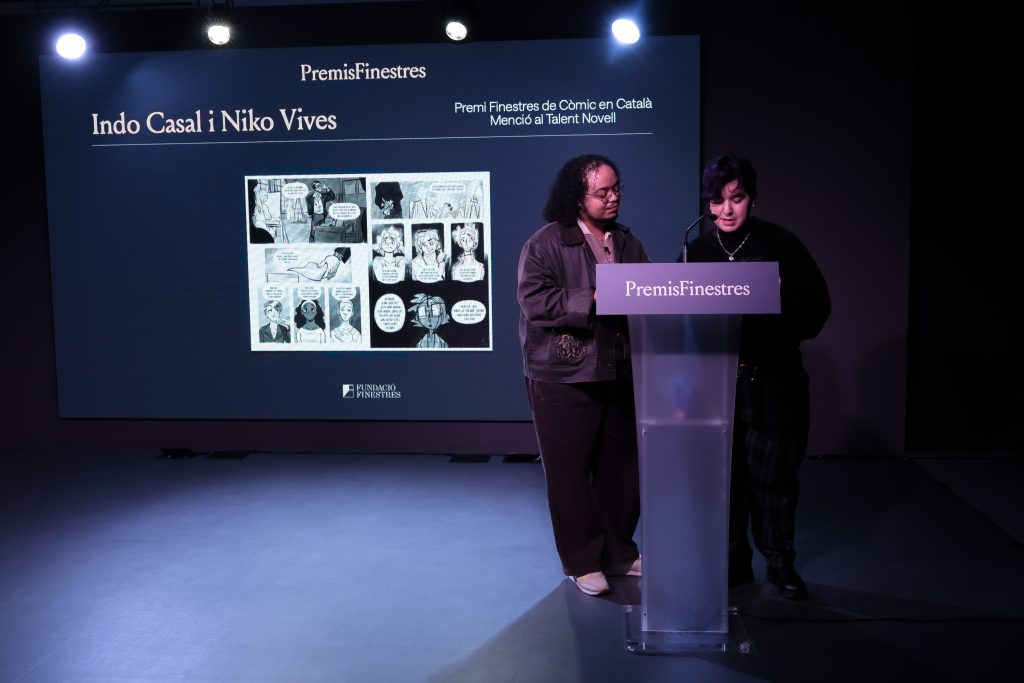 Indo Casal y Niko Vives: «Nos llena de orgullo saber que nuestro primer cómic largo será publicado en nuestro país, en nuestra lengua catalana, todo gracias a la oportunidad que nos brinda este premio.»